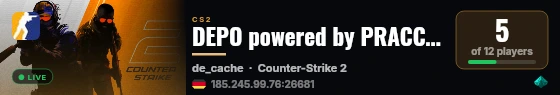 DEPO powered by PRACC.COM live status badge
