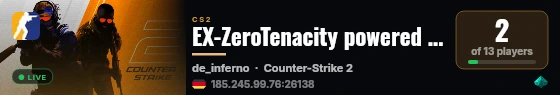 EX-ZeroTenacity powered by PRACC.COM live status badge