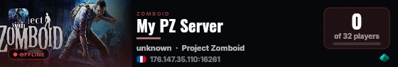 My PZ Server live status badge