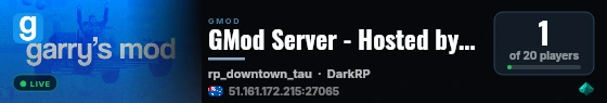 GMod Server - Hosted by AxiamNetworks.com live status badge