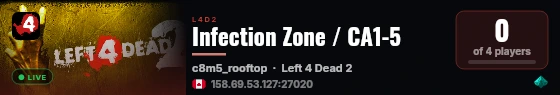 Infection Zone / CA1-5 live status badge