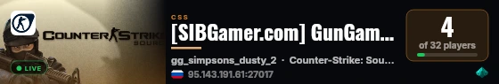 [SIBGamer.com] GunGame Server | RU/ENG live status badge