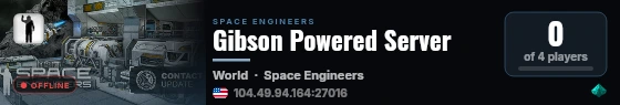 Gibson Powered Server live status badge