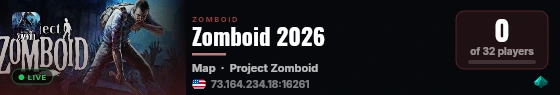 Zomboid 2026 live status badge