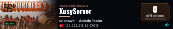 XusyServer live status badge