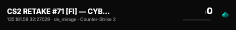 CS2 RETAKE #71 [FI] — CYBERSHOKE.NET (9 SLOTS) live status badge