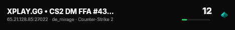 XPLAY.GG • CS2 DM FFA #43 • [FI] live status badge