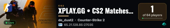 XPLAY.GG • CS2 Matches #118 • [FI] live status badge