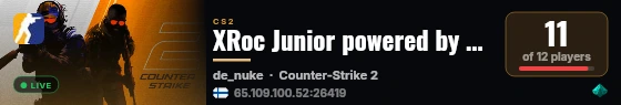XRoc Junior powered by PRACC.COM live status badge