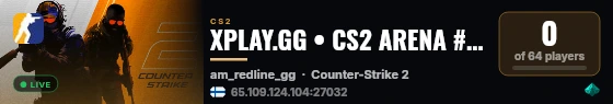 XPLAY.GG • CS2 ARENA #4 • [FI] live status badge