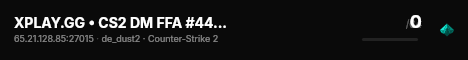 XPLAY.GG • CS2 DM FFA #44 • [FI] live status badge