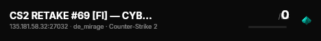 CS2 RETAKE #69 [FI] — CYBERSHOKE.NET (9 SLOTS) live status badge
