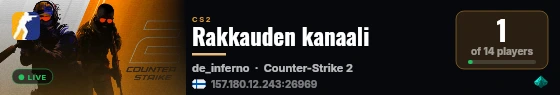 Rakkauden kanaali live status badge