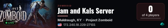Jam and Kals Server live status badge