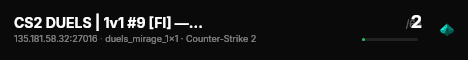 CS2 DUELS | 1v1 #9 [FI] — CYBERSHOKE.NET (ONLY MIRAGE) live status badge