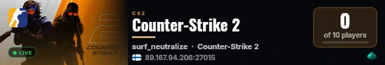 Counter-Strike 2 live status badge