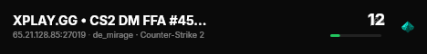 XPLAY.GG • CS2 DM FFA #45 • [FI] live status badge