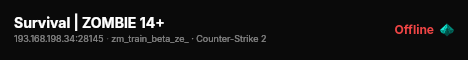Survival | ZOMBIE 14+ live status badge