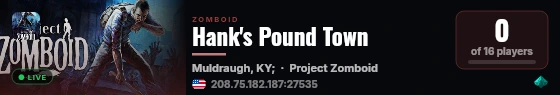 Hank's Pound Town live status badge