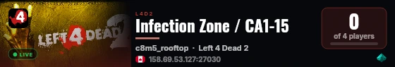 Infection Zone / CA1-15 live status badge