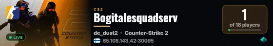 Bogitalesquadserv live status badge