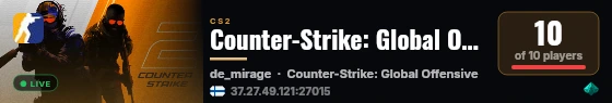 Counter-Strike: Global Offensive live status badge