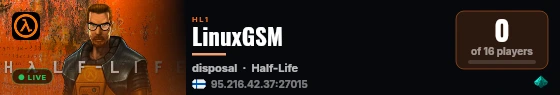 LinuxGSM live status badge