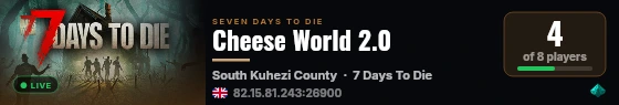 Cheese World 2.0 live status badge