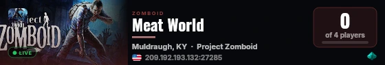 Meat World live status badge