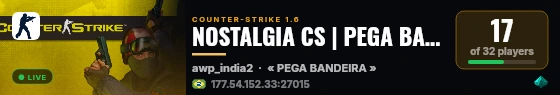 NOSTALGIA CS | PEGA BANDEIRA | www.nostalgiacs.com live status badge