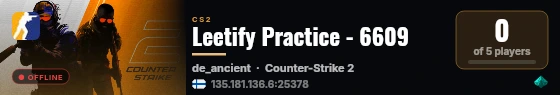 Leetify Practice - 6609 live status badge