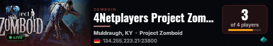 4Netplayers Project Zomboid Server live status badge