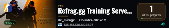Refrag.gg Training Server (Competitor) live status badge