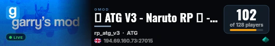 🍃 ATG V3 - Naruto RP 🥷 - FA .gg/atgrp live status badge
