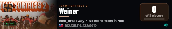 Weiner live status badge