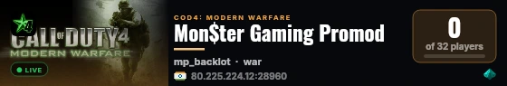 Mon$ter Gaming Promod live status badge