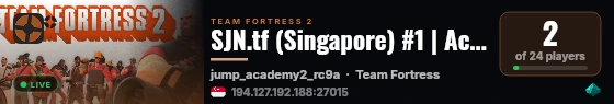 SJN.tf (Singapore) #1 | Academy | Jump live status badge