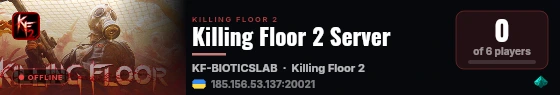 Killing Floor 2 Server live status badge