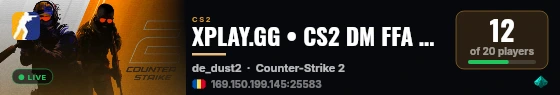XPLAY.GG • CS2 DM FFA #95 • [RO] live status badge