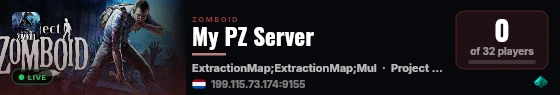 My PZ Server live status badge