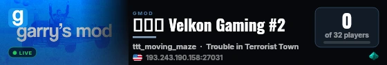🌟★▶ Velkon Gaming #2 live status badge