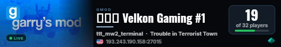 🌟★▶ Velkon Gaming #1 live status badge