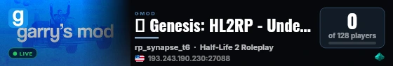 λ Genesis: HL2RP - Under Development live status badge