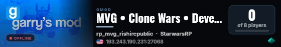 MVG • Clone Wars • Development Server live status badge