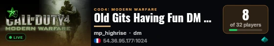 Old Gits Having Fun DM New live status badge