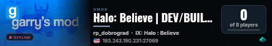 Halo: Believe | DEV/BUILD | AHHH live status badge