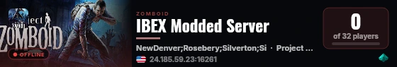 IBEX Modded Server live status badge
