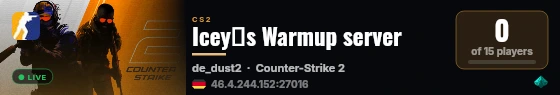 Icey�s Warmup server live status badge