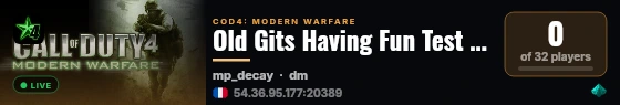 Old Gits Having Fun Test New live status badge