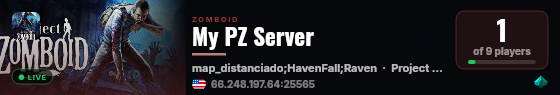 My PZ Server live status badge